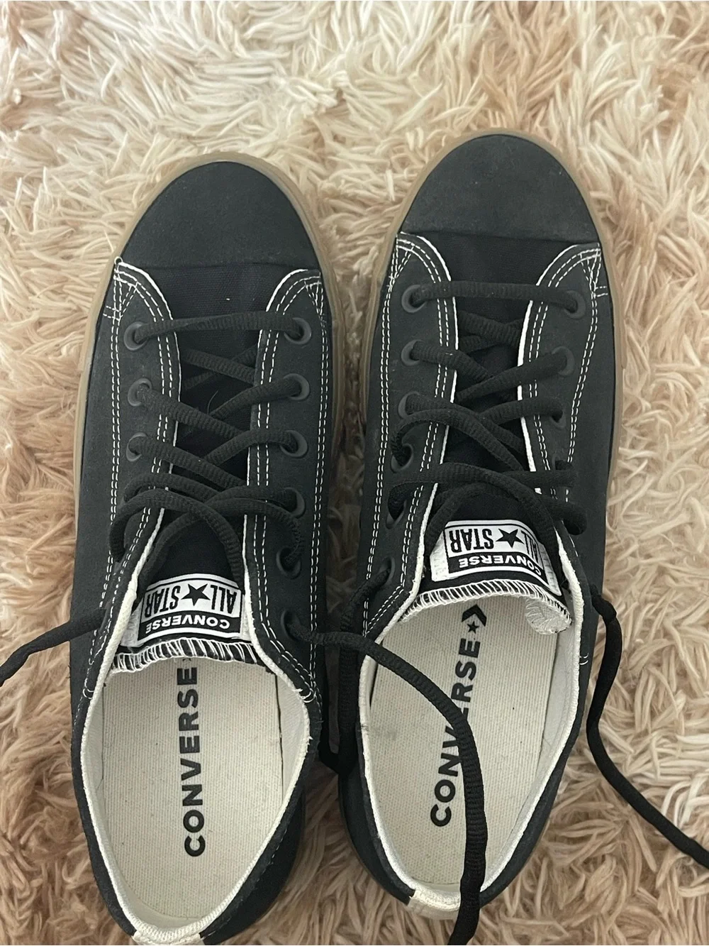 Converse Black Canvas Low-Top Sneakers with White Accents